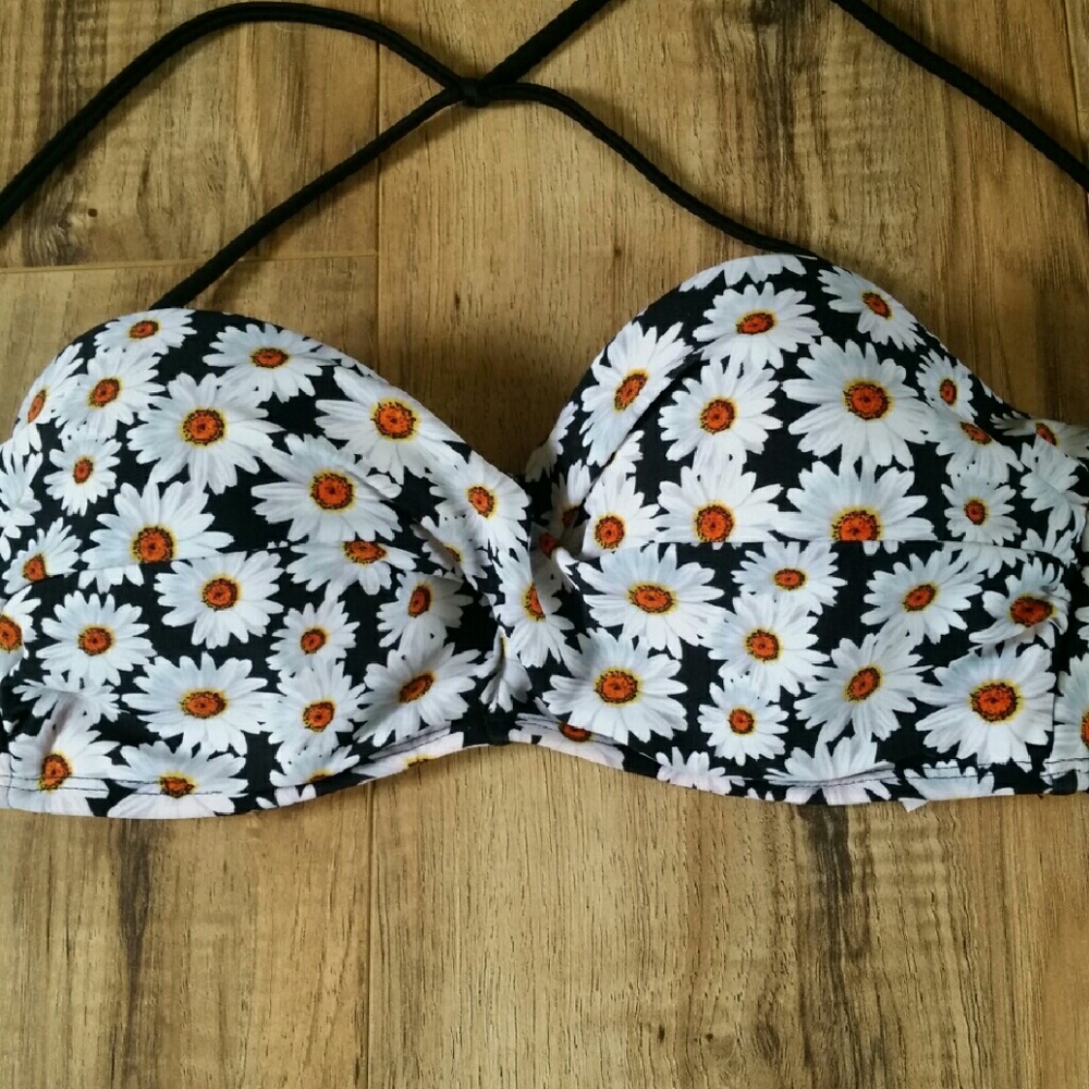Boho retro pushup daisy bikini top only